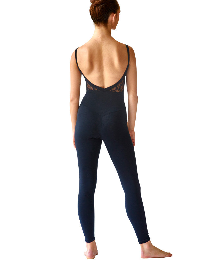 Crossed Back Cami Unitard, Soft Motion with Lace Inset - SteelCore 