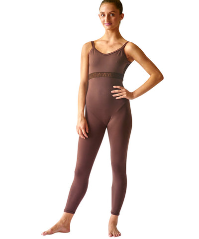 Crossed Back Cami Unitard, Soft Motion with Lace Inset - SteelCore 