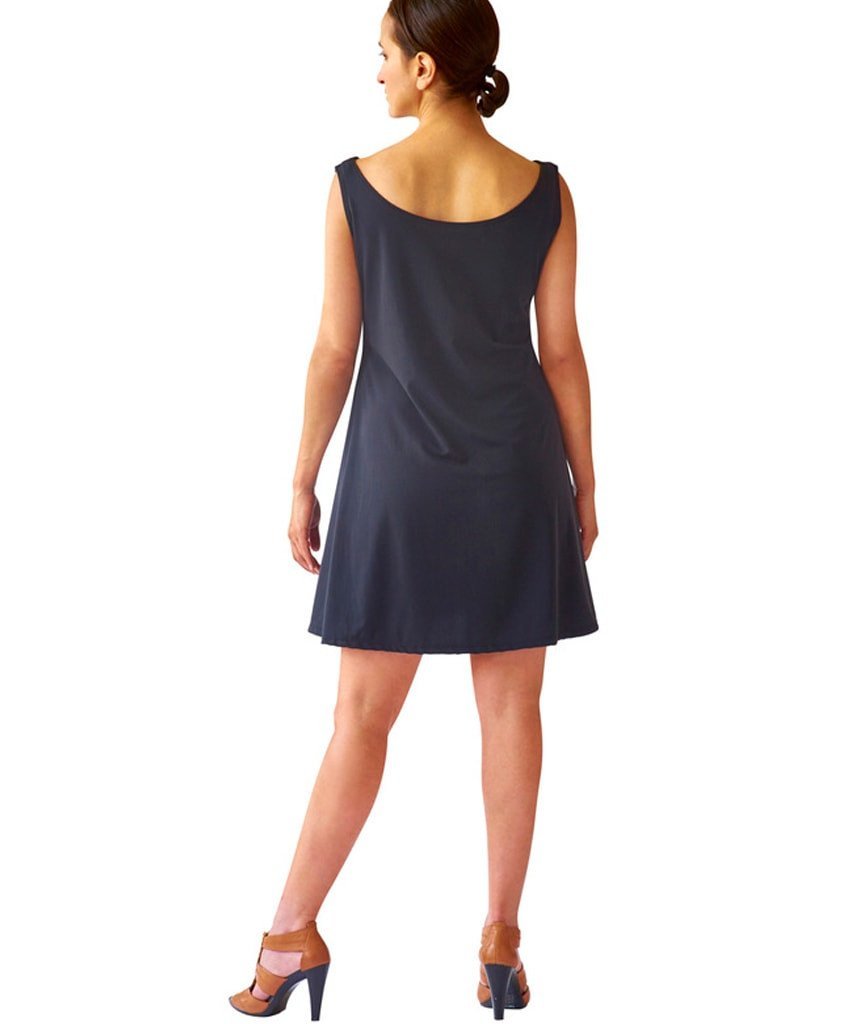 Sleeveless Swing Dress in Washable Stretch Suede - SteelCore 