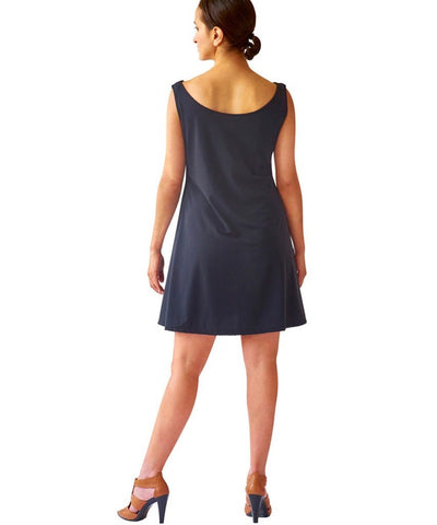 Sleeveless Swing Dress in Washable Stretch Suede - SteelCore 